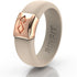 Nude with gold metal silicone wedding band
